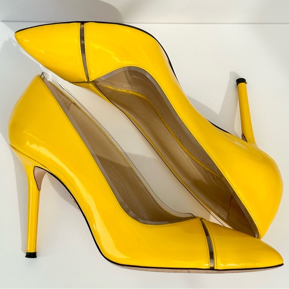 CHARLOTTE OLYMPIA Natalie PVC-trimmed Patent-leather Pumps Size 8 👠 - Picture 7 of 11